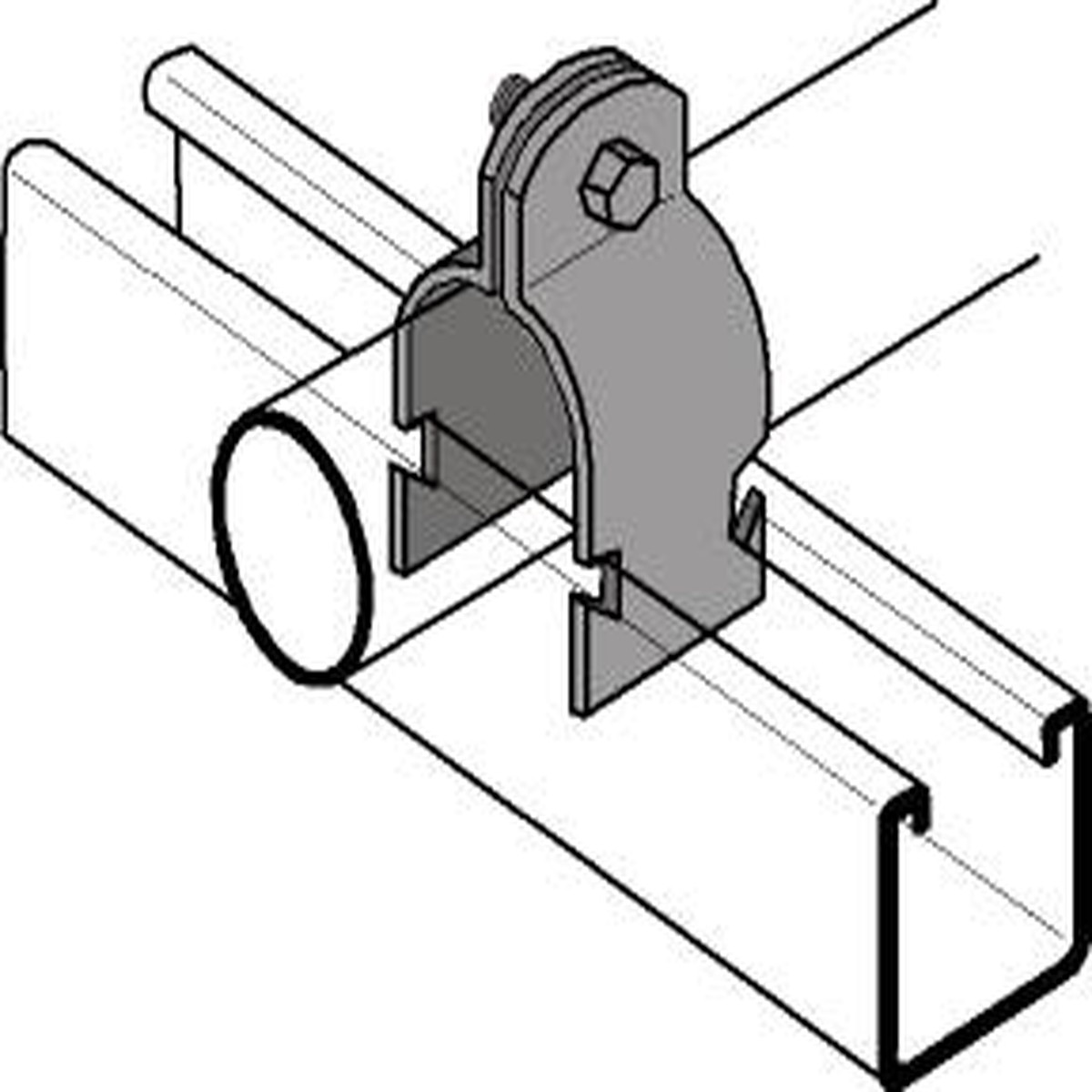1/2" EMT Thinwall Conduit Strut Clamp - Electro-Galvanized