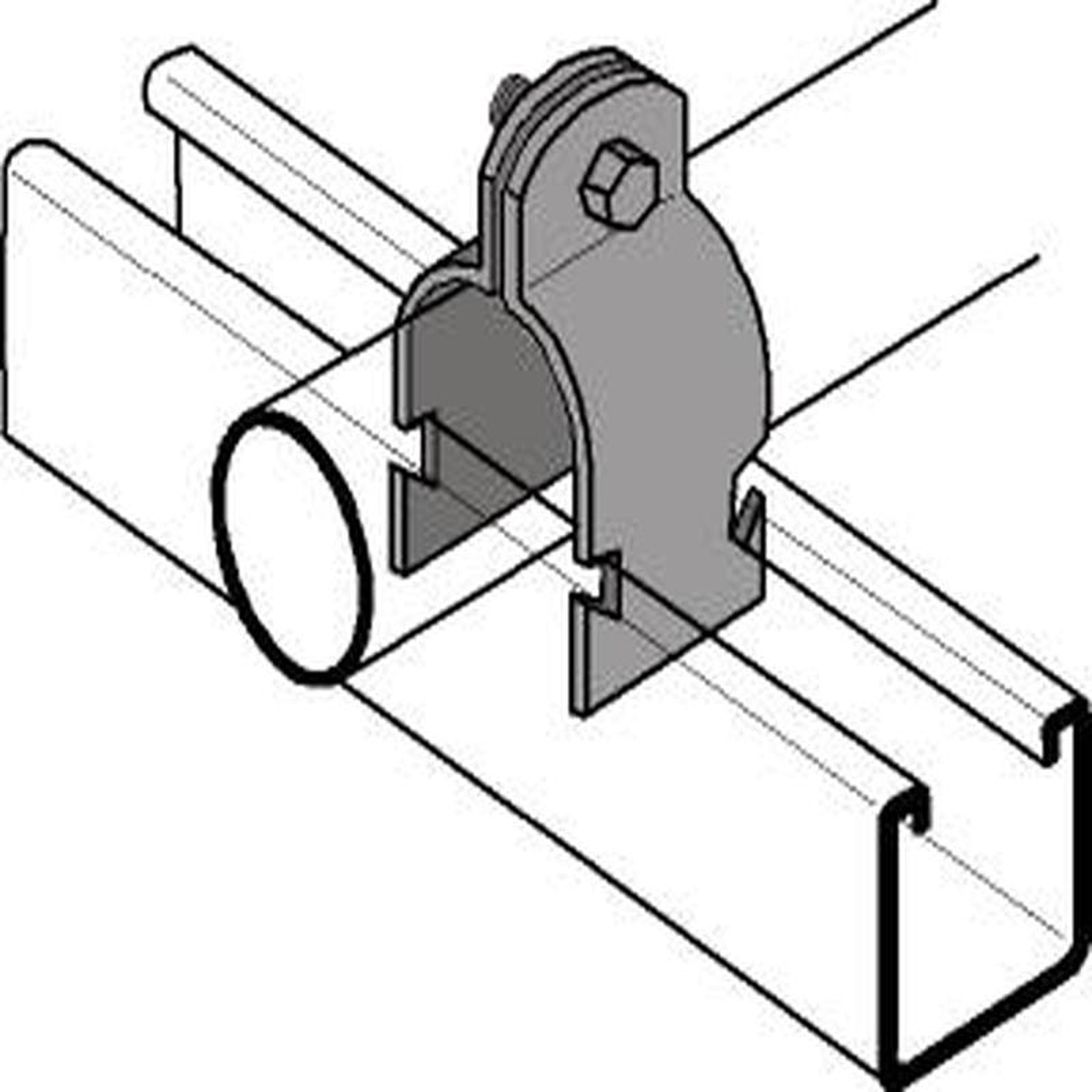 3-128221 OD Tubing Strut Clamp 8211 Electro-Galvanized