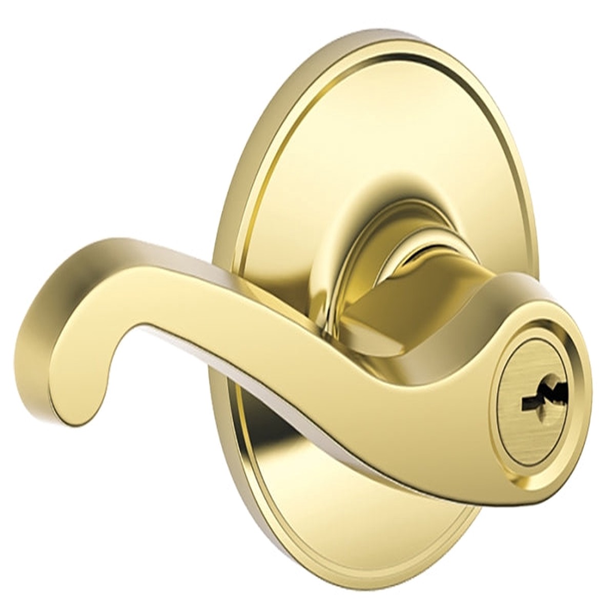 Schlage J Series J54V LAS 605 Entry Lever Mechanical Lock Bright Brass Metal Residential 3 Grade