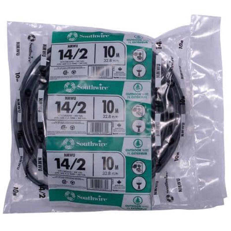 10M 14/2 NMWU Copper Wire - Black