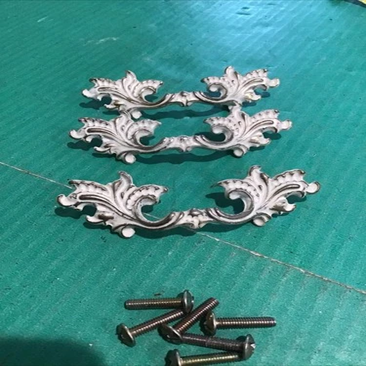 Lot of 3 Vintage KBC C-654 French Provincial Leaf Drawer Pull Handles 2.75" COC