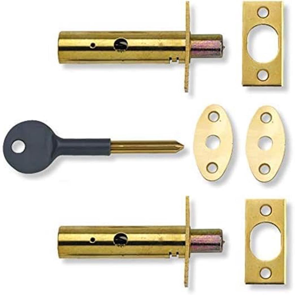 YALE DOOR SECURITY BOLTS x2 - POLISHED BRASS (P-2PM444-PB-2)