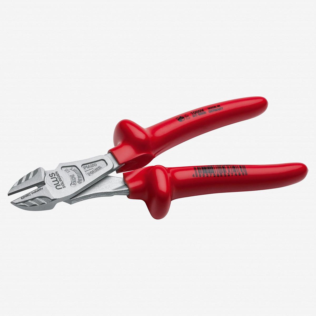 NWS 8" Heavy Duty Side Cutter 1000V - Matte Chromium - Plastic Grip