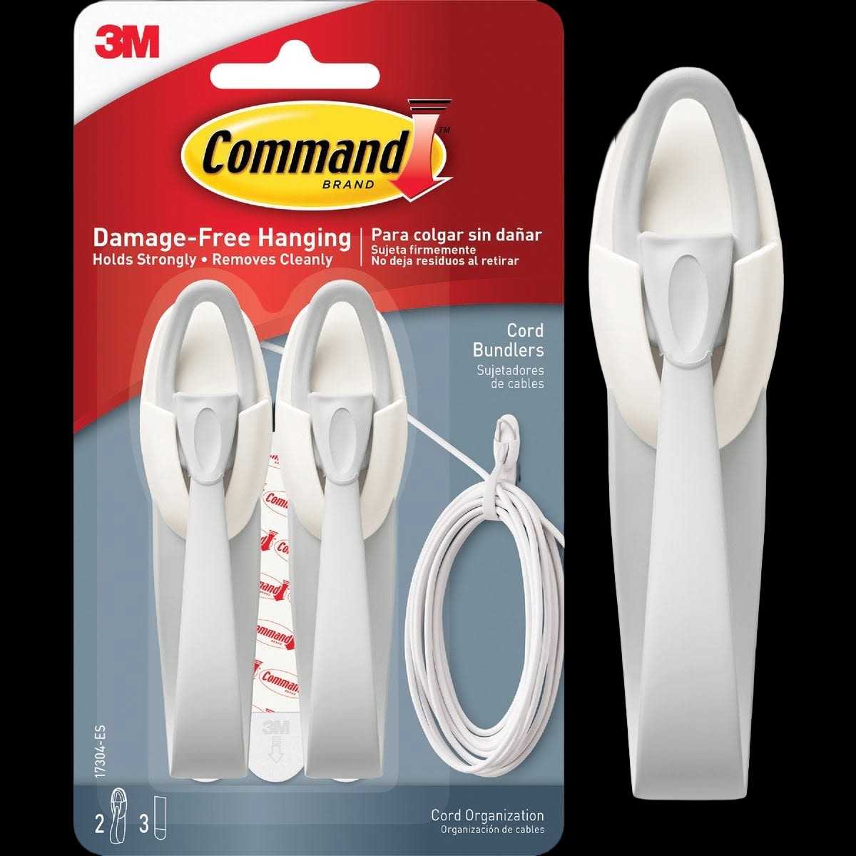3M Command Decorative Cord Bundler Hook with Adhesive 2-Pack