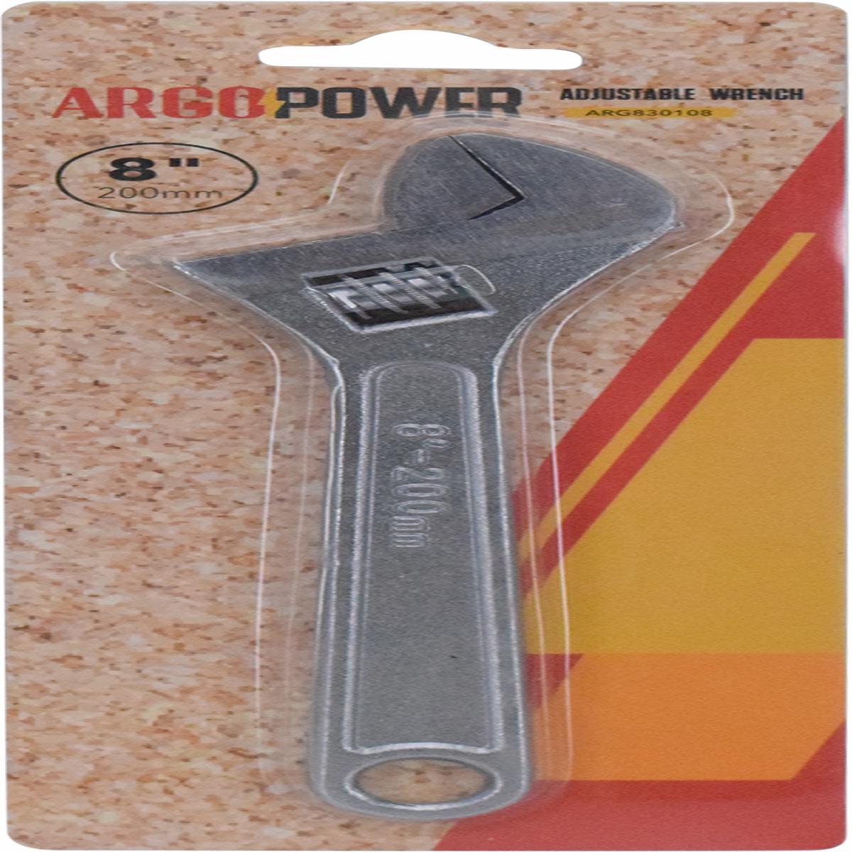 Argo Adjustable Wrench 8" Durable & Heavy-Duty