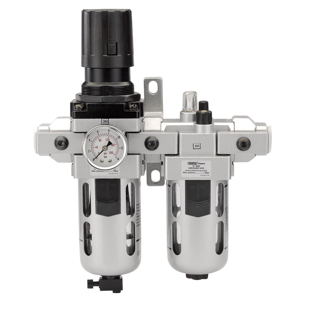 Draper 24333 1/2" BSP Combined Filter/Regulator/Lubricator
