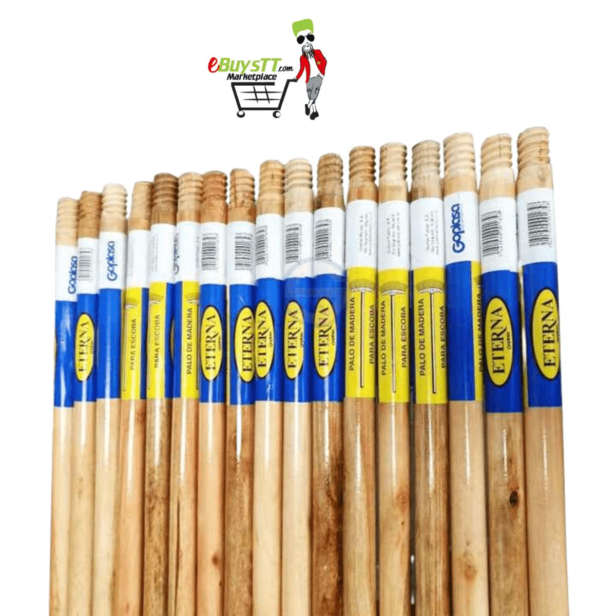 Eterna Wooden Broom Handle fits into your mop, broom or floor squeegee, has a larger diameter handle lets you sweep or scrub more aggressively - GP51