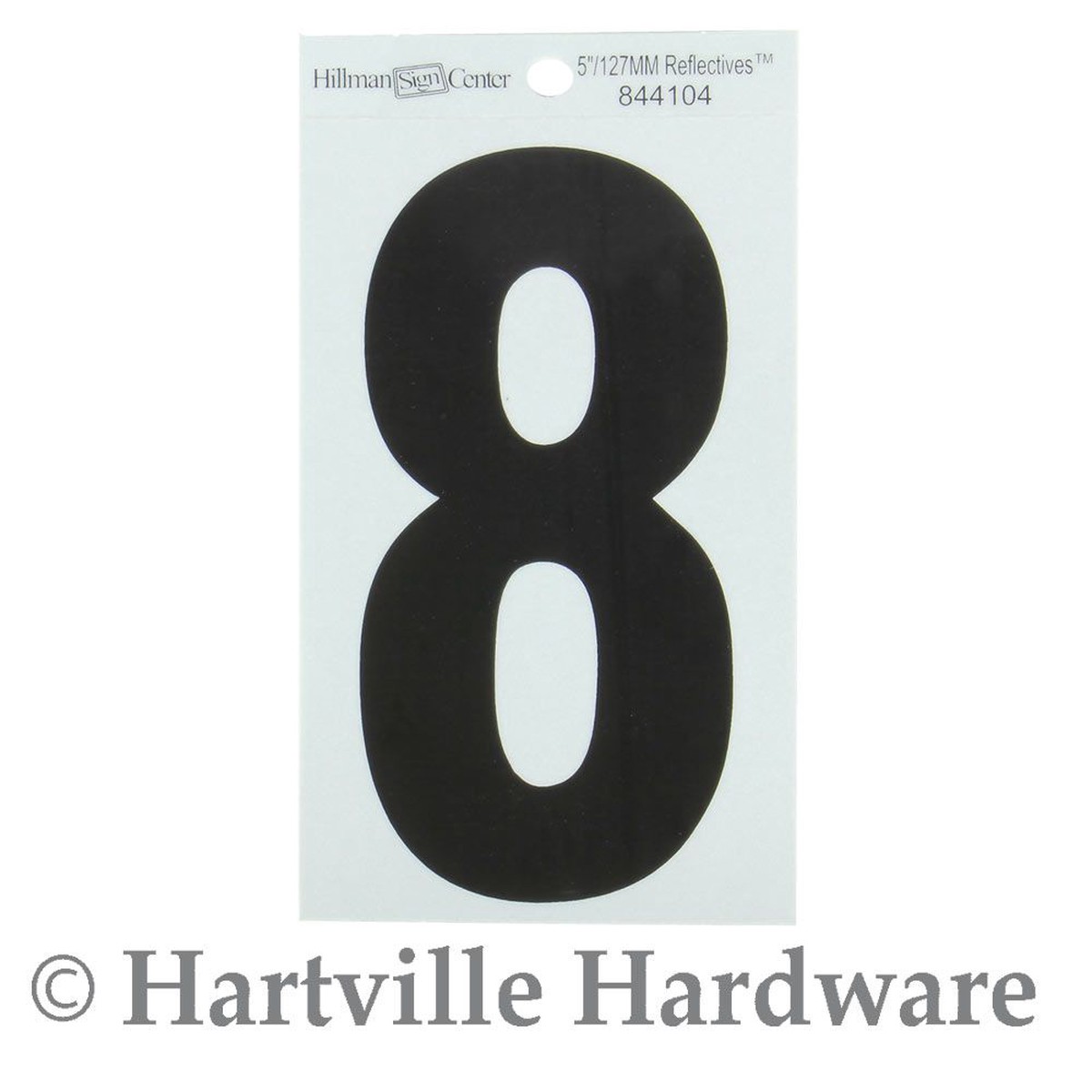 Hillman 5-In Black Silver Reflective Adhesive House Number 8