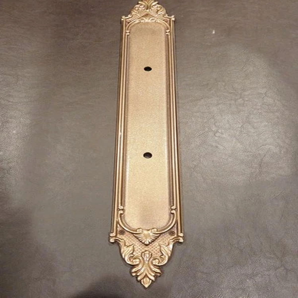 ANTIQUE VINTAGE 21 inch ORNATE BRASS DOOR BACKPLATES solid brass 6.5 in CC