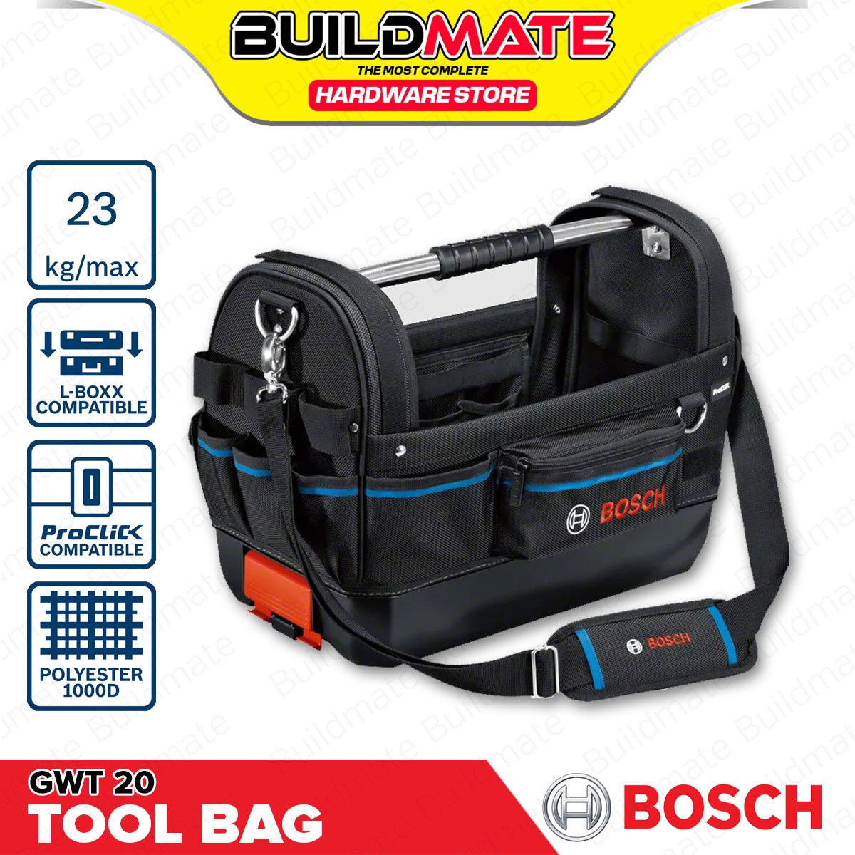 BUILDMATE Bosch GWT 20 Tool Bag Handbag Organizer Storage with LBOXX Connection 1600A025L6 - BLC