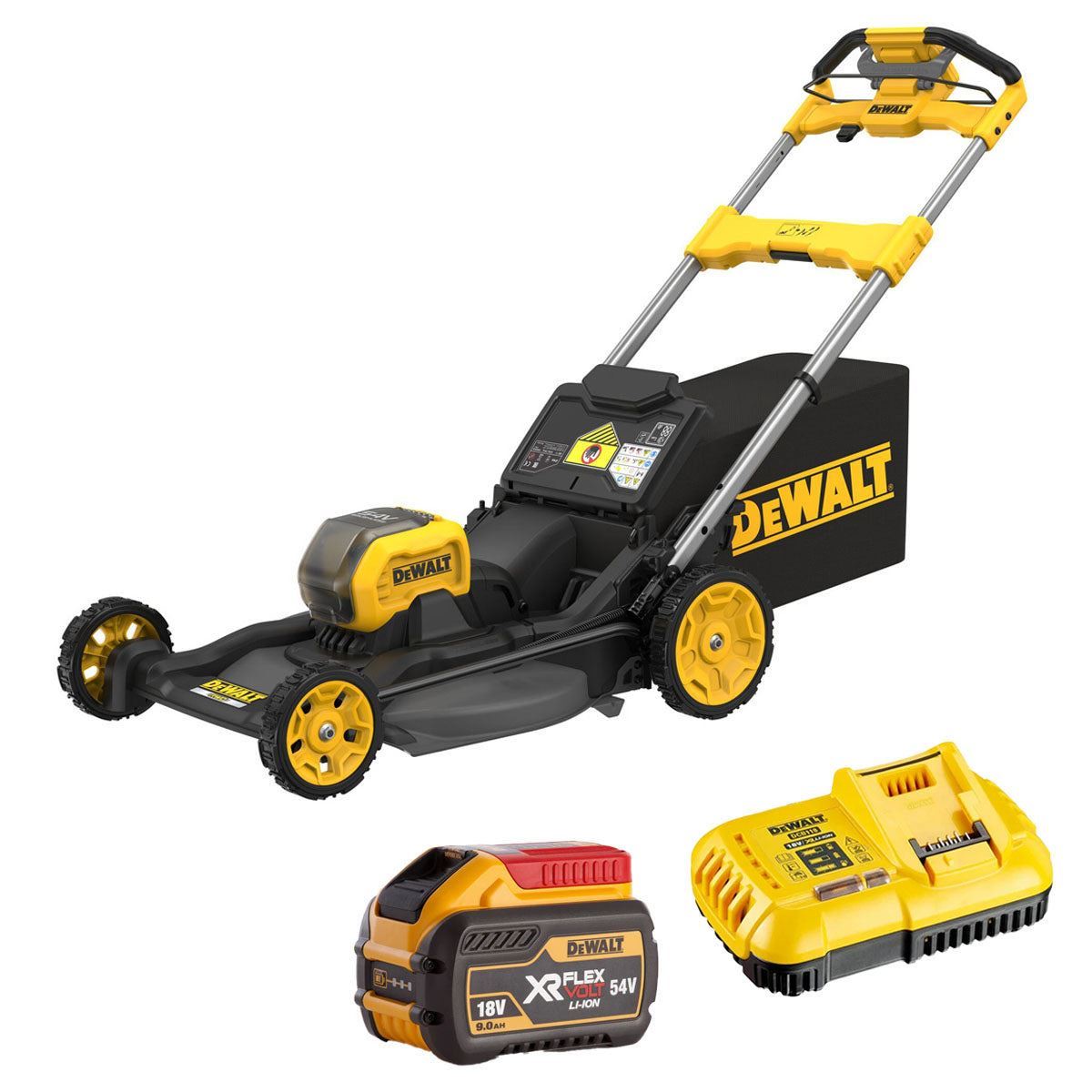 Dewalt DCMWSP550N-XJ 54V XR Flexvolt Brushless Self-Propelled Lawn Mower with 1 x 9.0Ah Battery & Charger