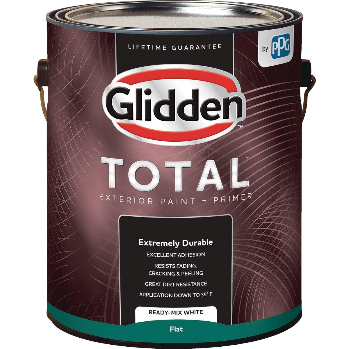 Glidden Total Exterior Paint Primer Flat Ready Mix White 1 Gallon