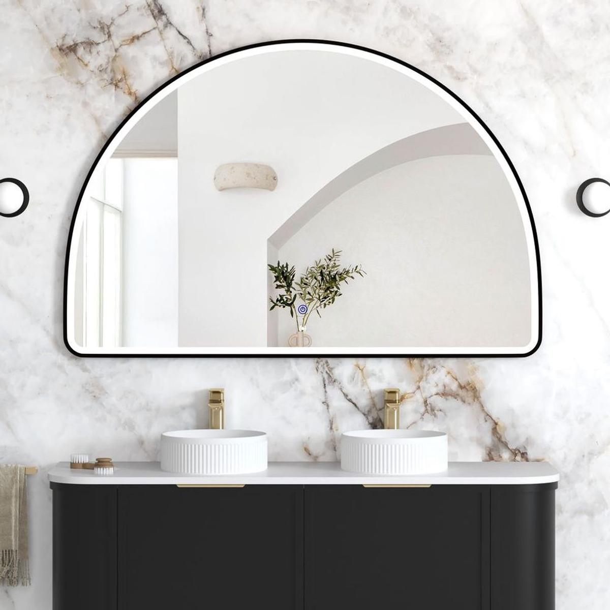 Otti LED Moonlight Archie 1000mm Black Metal Frame Mirror