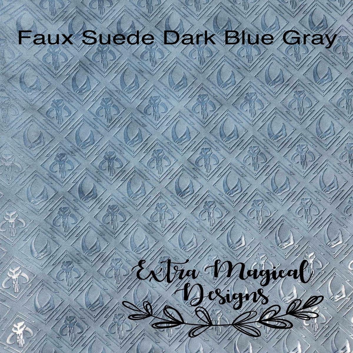 Star Mando Embossed Vinyl 18 inch Rolls A - Faux Suede Dark Blue Gray