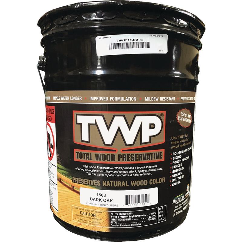 TWP1500 Series Low VOC Wood Preservative Deck Stain, Dark Oak, 5 Gal.
