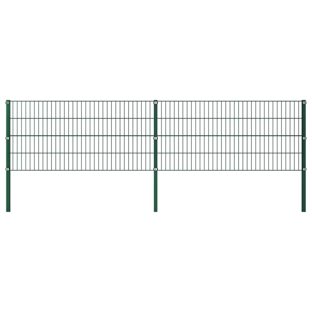 Berkfield Fence Panel with Posts Iron 3.4x0.8 m Green