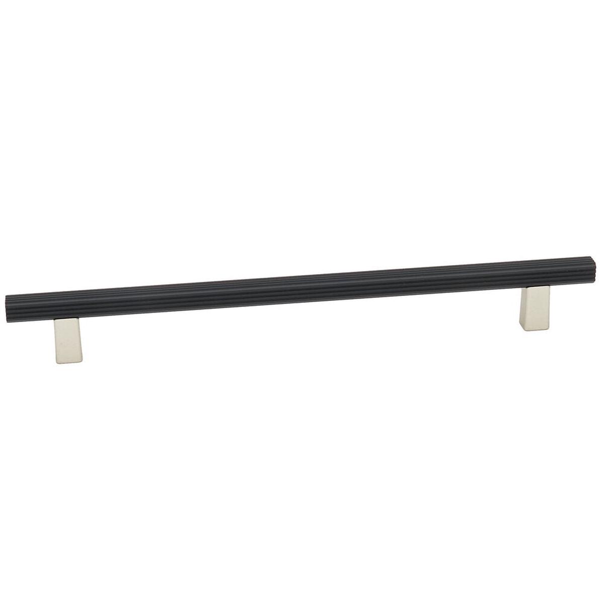 Grooved Bar Pull Series - Matte Nickel/Matte Black | 8" Pull