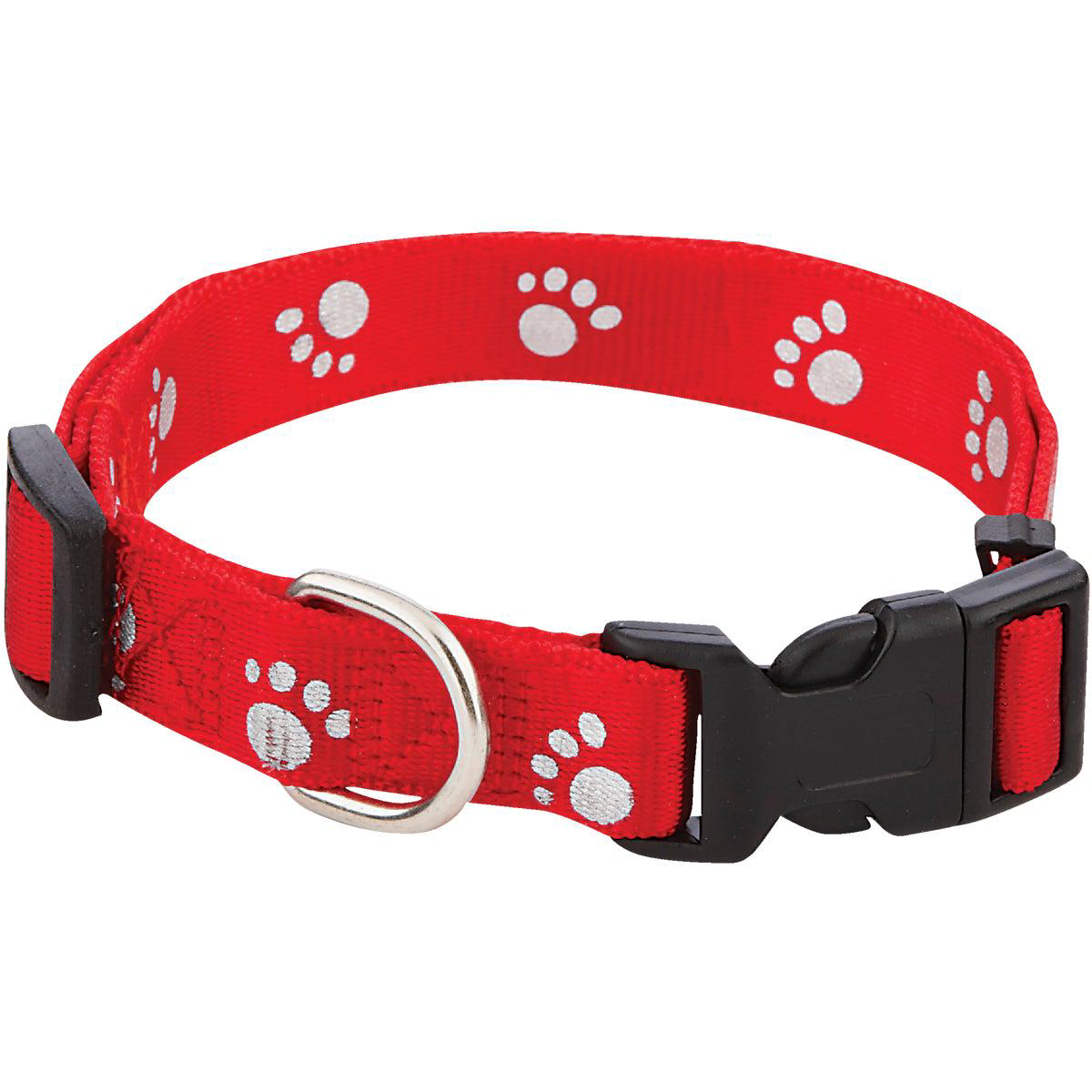 Westminster Pet Ruffin8217 it Reflective 14 In to 20 In Nylon Paw Print Dog Collar