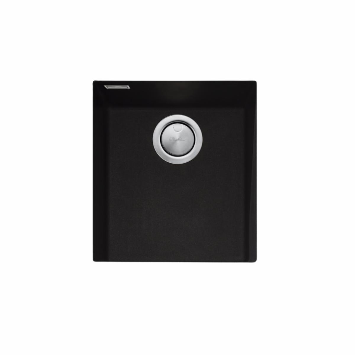 Oliveri Santorini Standard Bowl Undermount Sink with Overflow Black