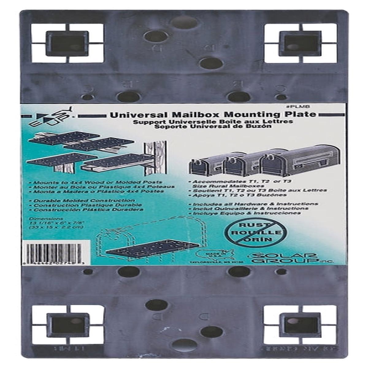 Gibraltar Mailboxes PLMB0060 Universal Mailbox Mounting Board Plastic Black