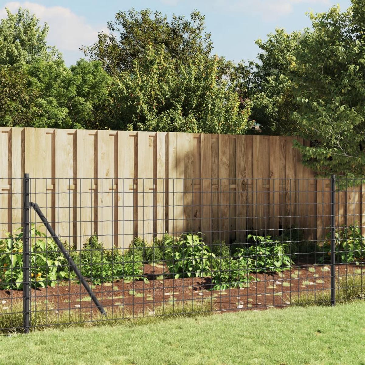Berkfield Wire Mesh Fence Anthracite 1.1x10 m Galvanised Steel