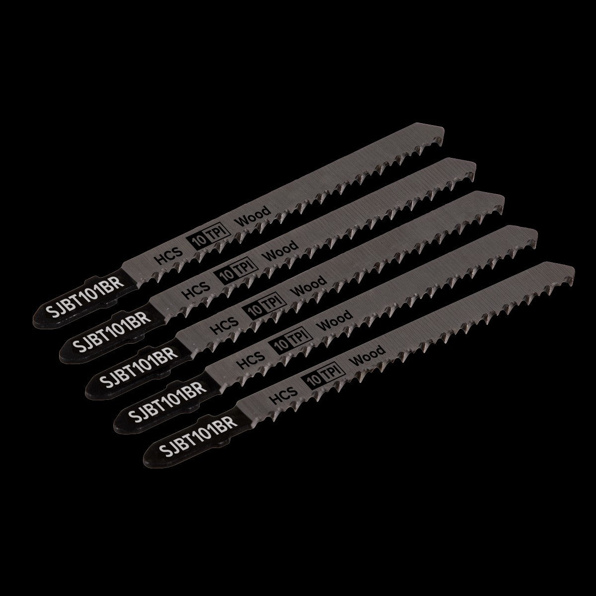 Sealey SJBT101BR 100mm 10tpi Jigsaw Blade Hard Wood Downward Cut - Pack of 5