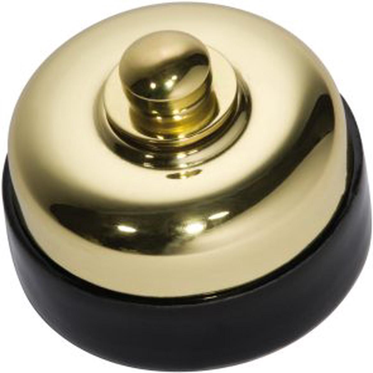 Porcelain Base Dimmer by Tradco - Black Porcelain | Polished Brass