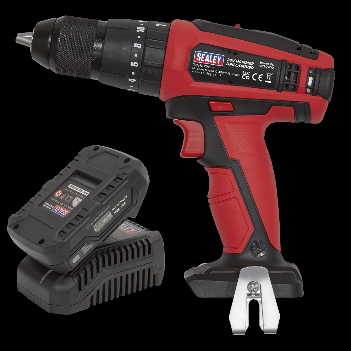 Sealey CP20VDDKIT1 20V SV20 Series 13mm 2Ah Lithium-ion Hammer Drill/Driver Kit