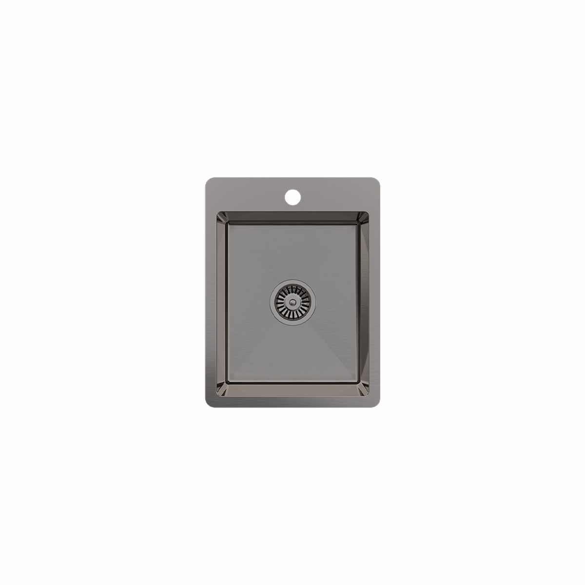 Alma Evelyn 380x500 Single Bowl Tap Landing Sink Brushed Gunmetal
