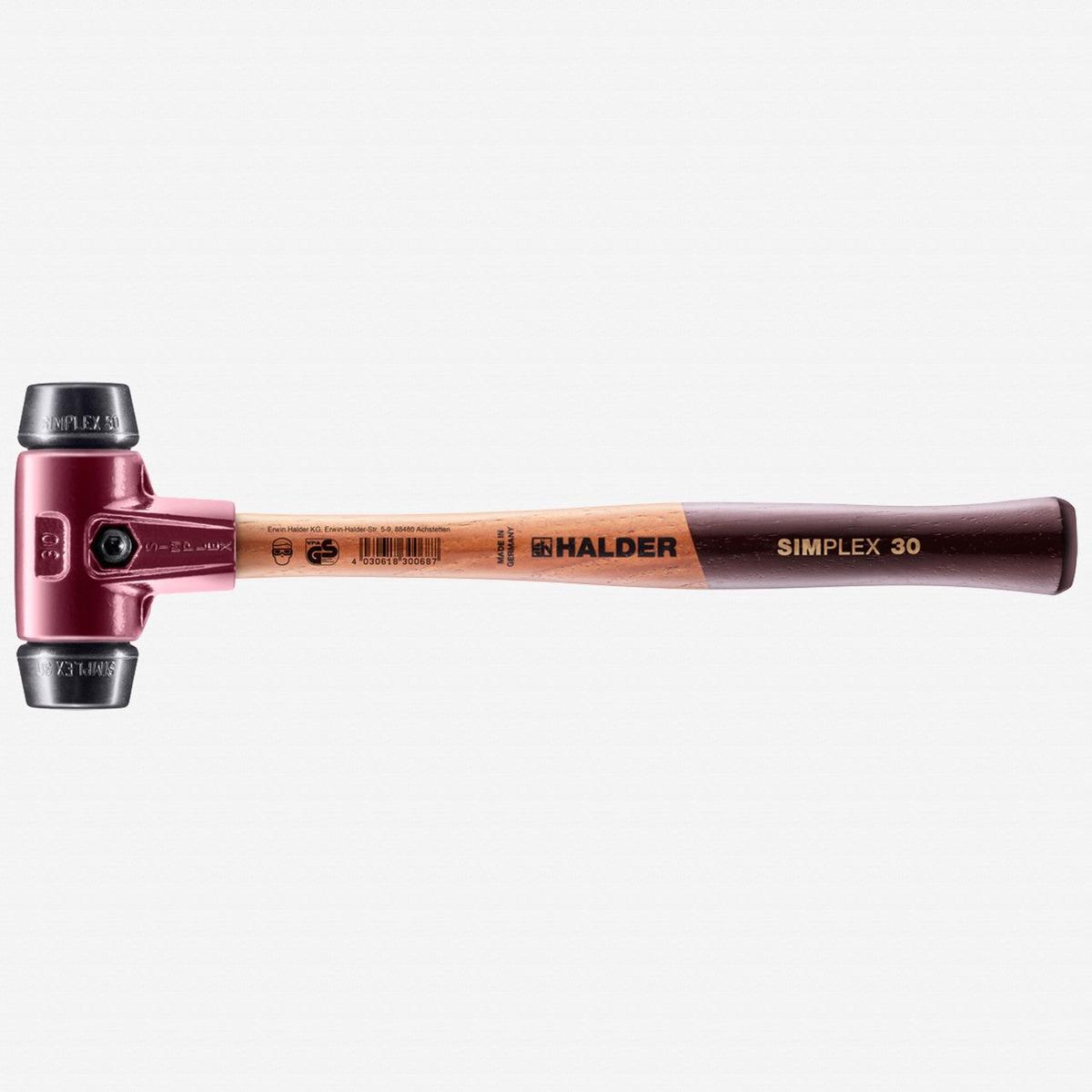 Halder Simplex Mallet with Black Rubber Inserts and Cast Iron Housing, 1.18" / 12.17 oz.