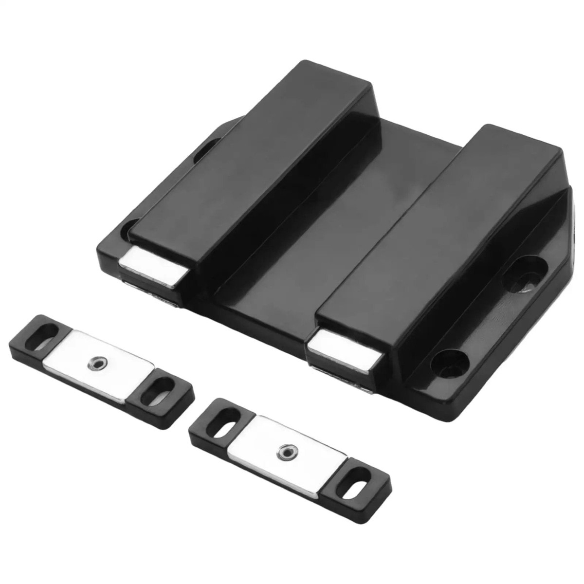 Push To Open Magnetic Door Latch For Glass Cabinets And Double Doors, Zinc Alloy Chrome Finish, No-Hassle Cabinet Hardware, Easy Press Open, Strong Dual Magnets For A Clean, Modern, Mailbo