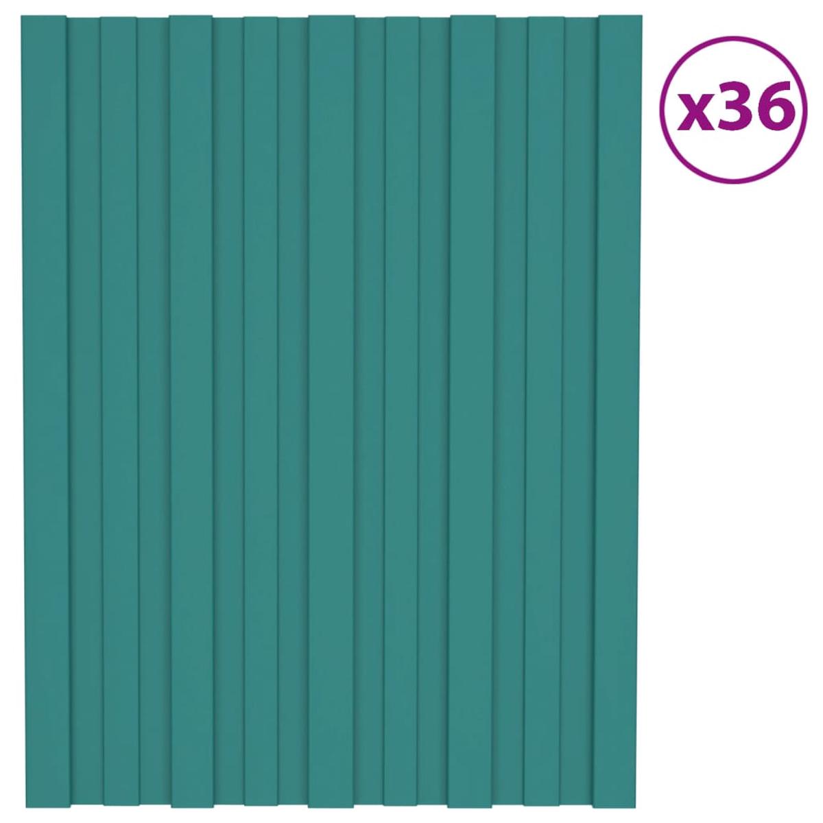 Berkfield Roof Panels 36 pcs Galvanised Steel Green 60x45 cm