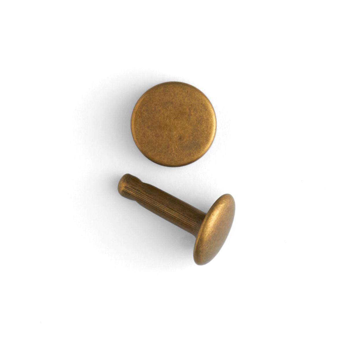 Brooklyn Rivet & Post Set 100 Pack - Antique Brass Plate | 11 mm