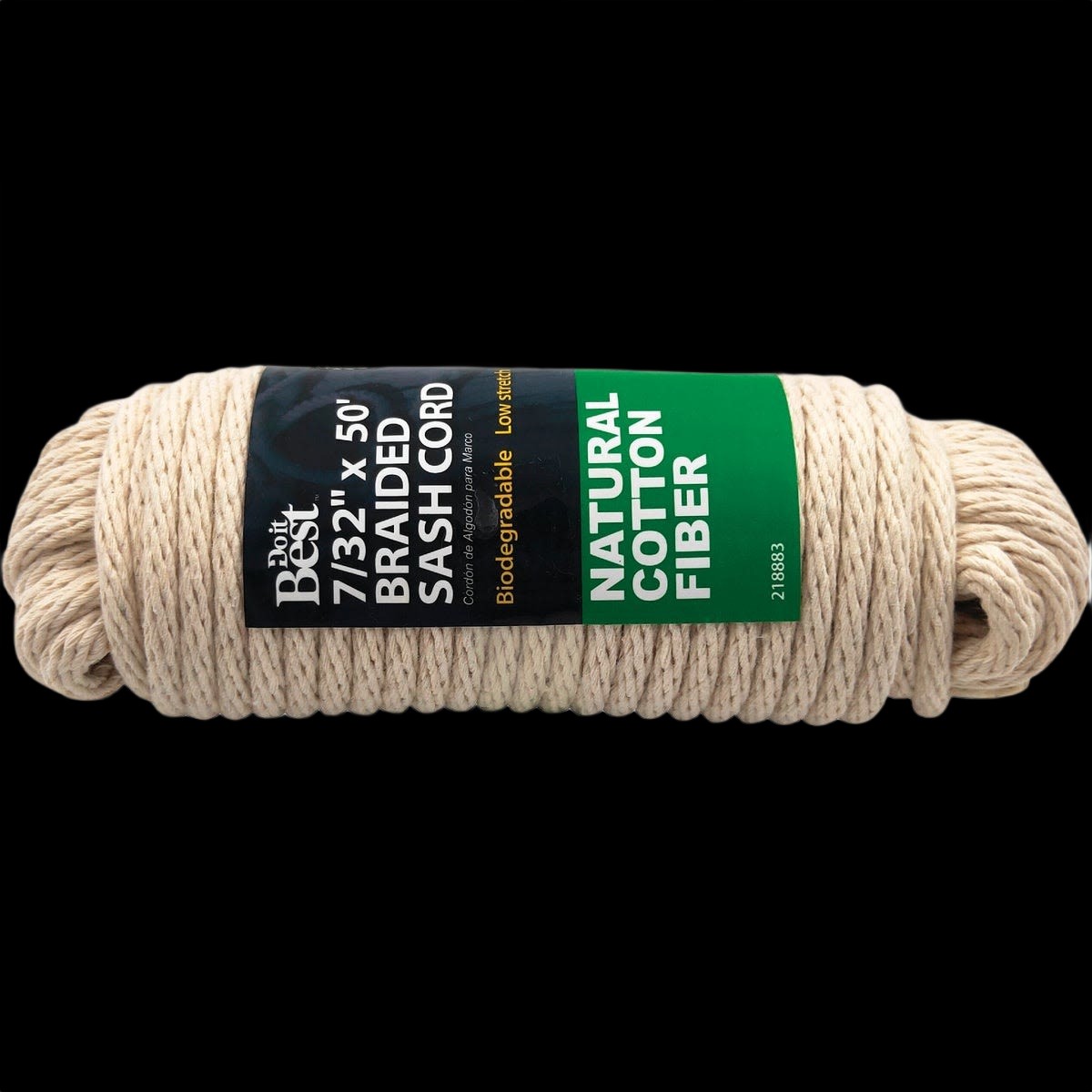 Do it Best White Solid Braided Cotton Sash Cord 732 In x 50 Ft