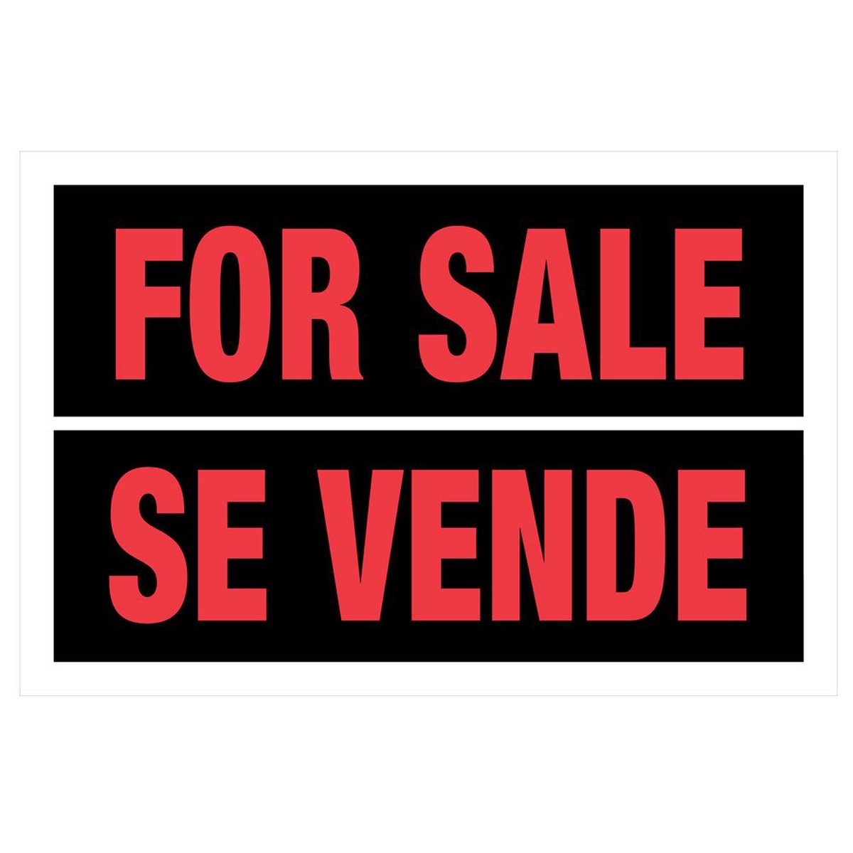 Hillman Red White Bilingual For Sale Sign 12 in x 8 in