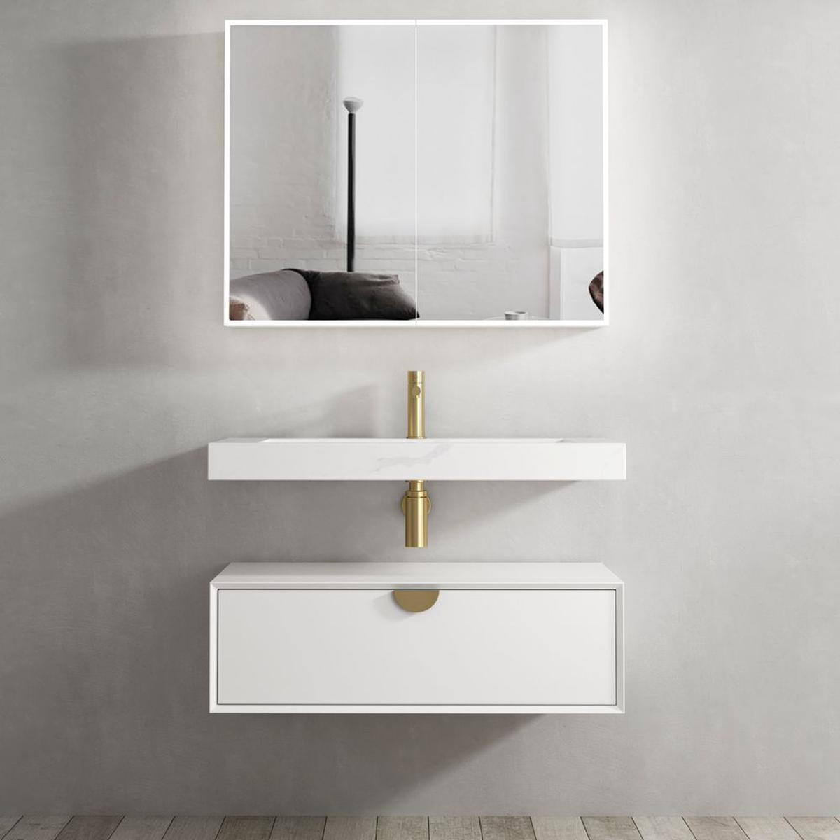Otti Moonlight 900mm White Wall Hung Cabinet (Cabinet Only)