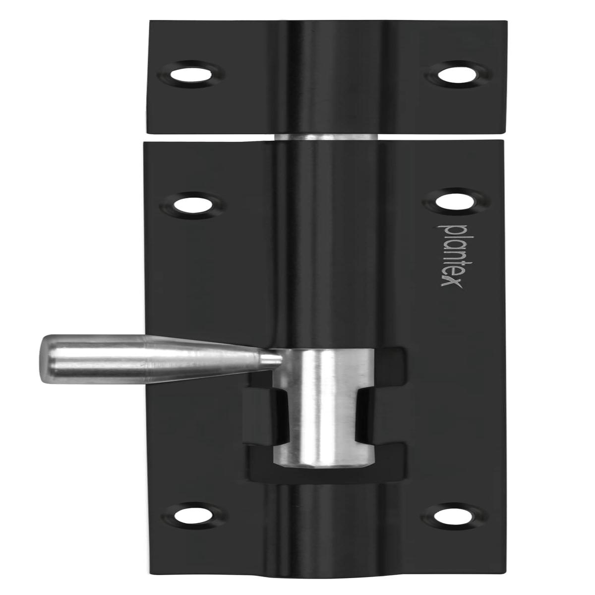 Plantex Stainless Steel 4 inch Tower Bolt/Tower Bolt for Home,Offices Doors and Windows/Tower Bolt for Main Door/Door Latch/Kundi/Chitakini/Door Latch for Windows (Black, Pack of 1)