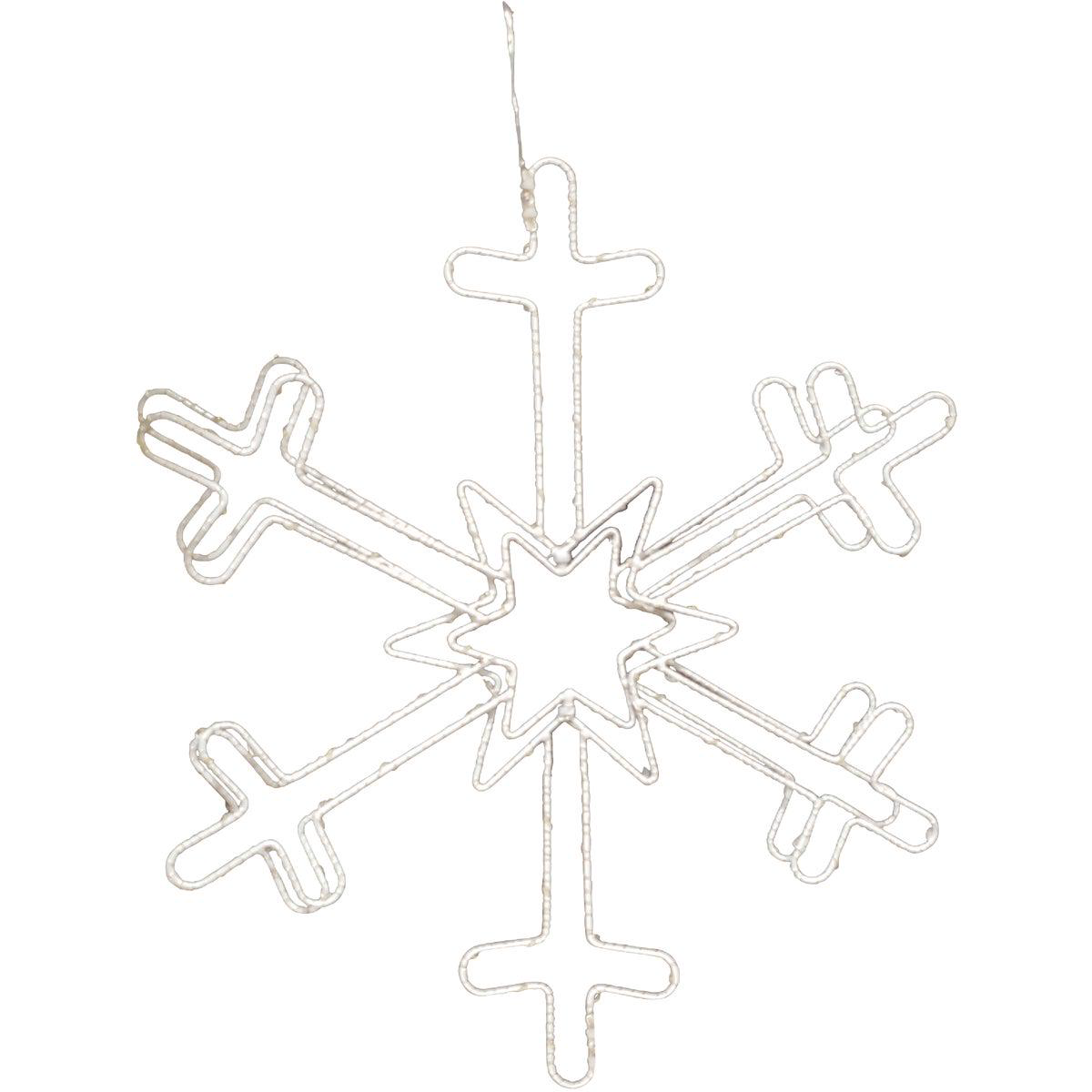 Alpine 18 In Warm White LED Hanging Snowflake Lighted Decoration