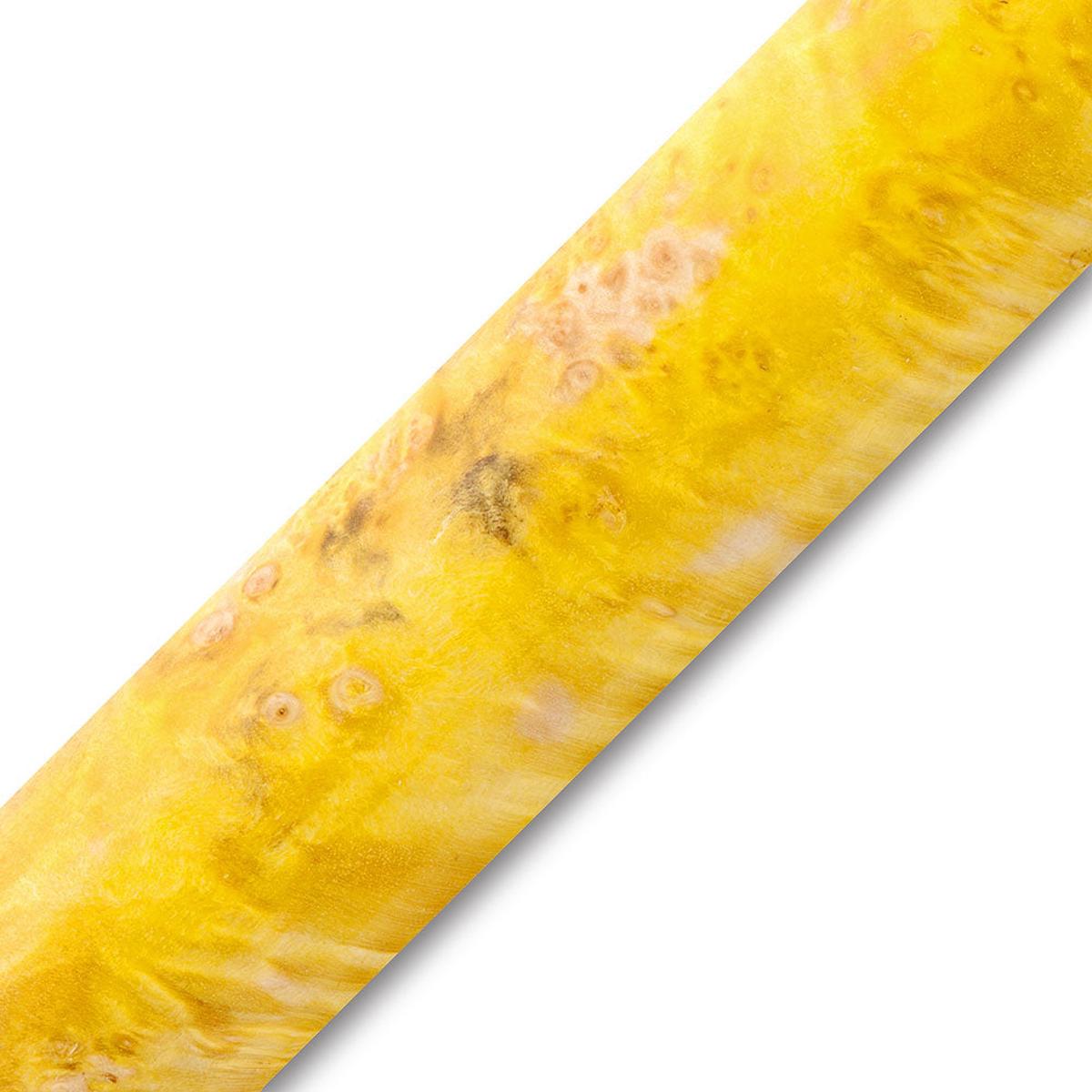 Dyed Box Elder Burl Stabilized Pen Blank - Yellow