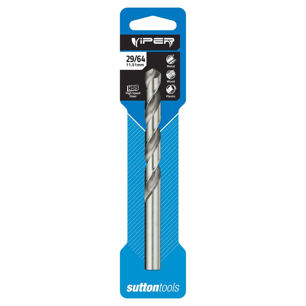 SUTTON 29/64 Inch Jobber HSS Viper Drill Bit