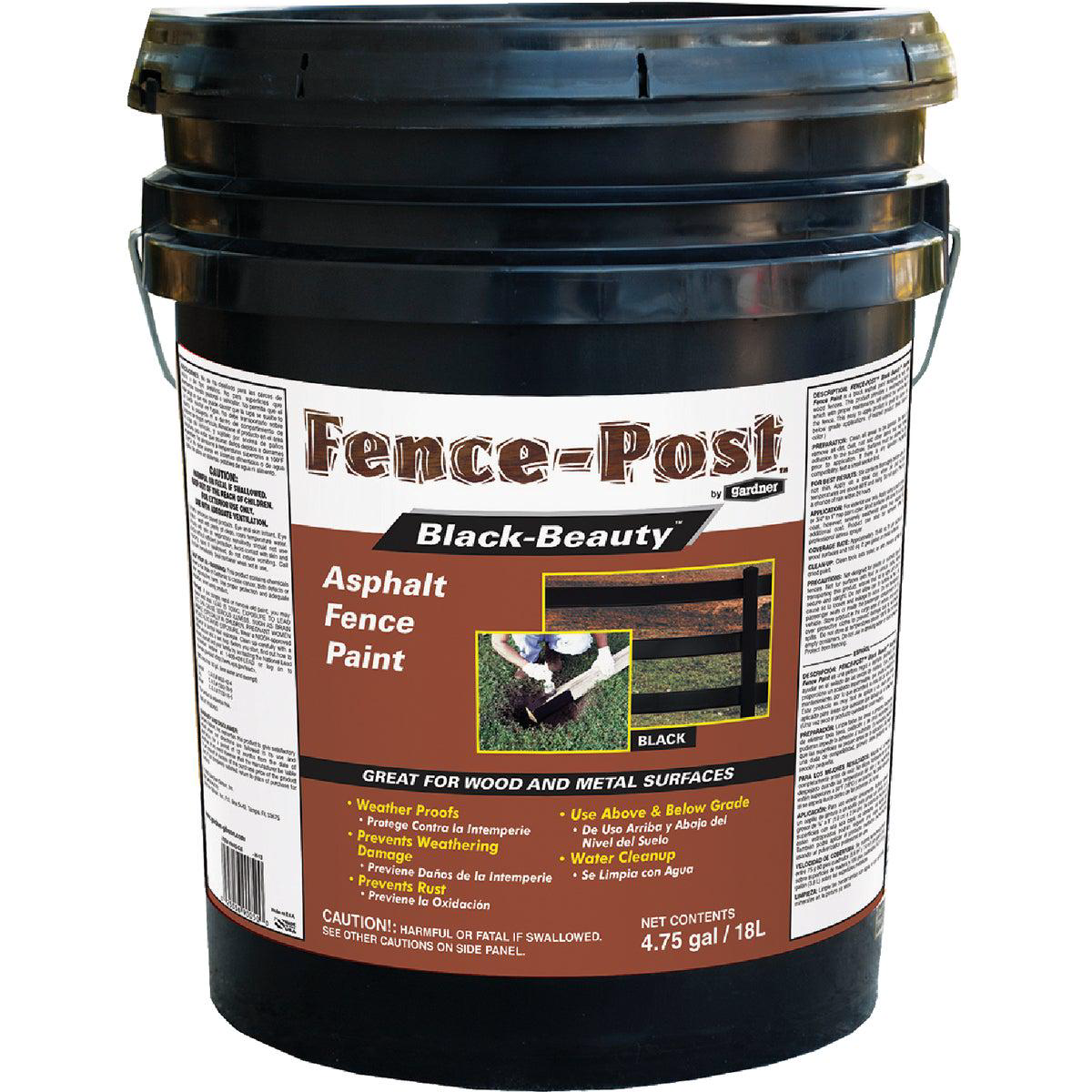 Gardner Fence-Post Black-Beauty 5 Gal Asphalt Fence Paint
