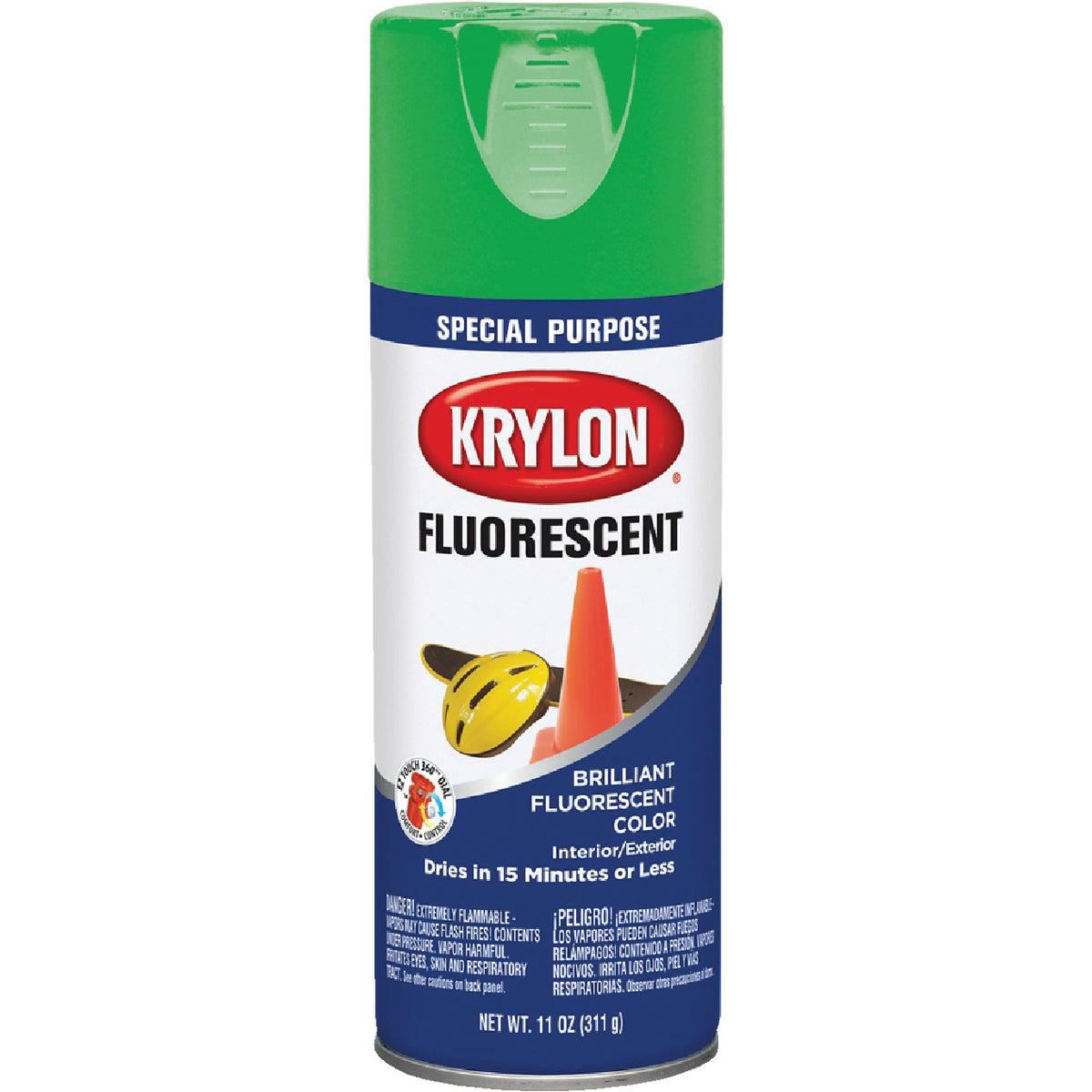 Krylon 11 Oz Fluorescent Spray Paint Green
