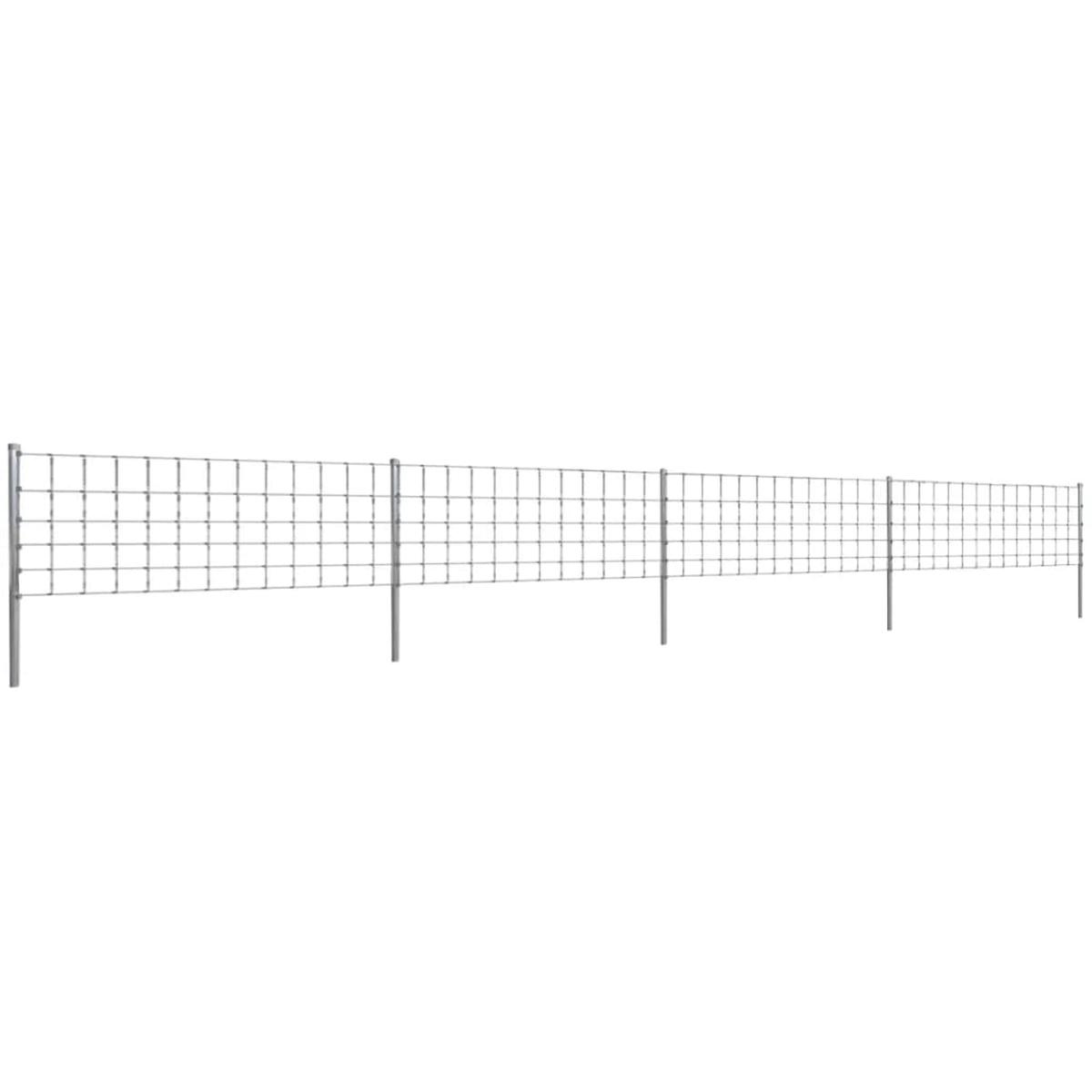 Berkfield Step-In Fence with Posts Zinc-coated Iron 50 m 80/6/30