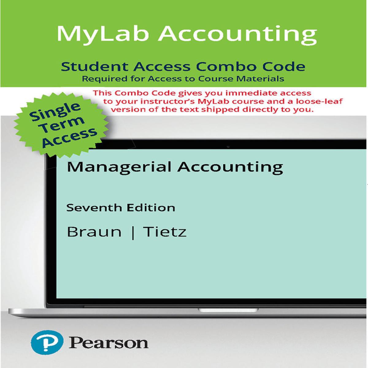 MyLab Managerial Accounting with Pearson eText Print Combo Access Code