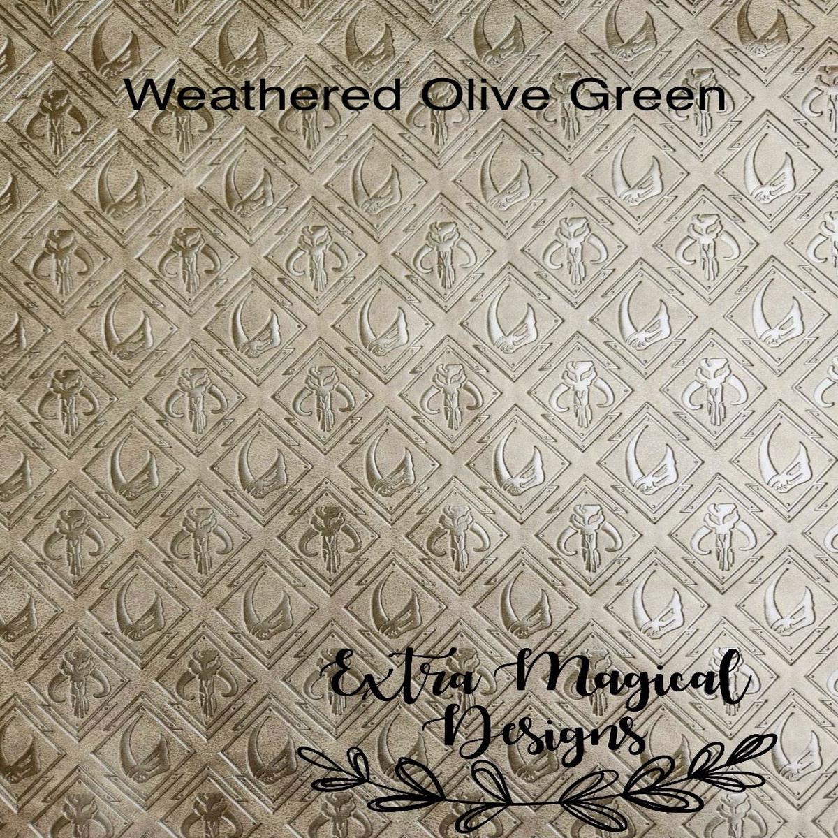 Star Mando Embossed Vinyl 18 inch Rolls A - Weathered Olive Green