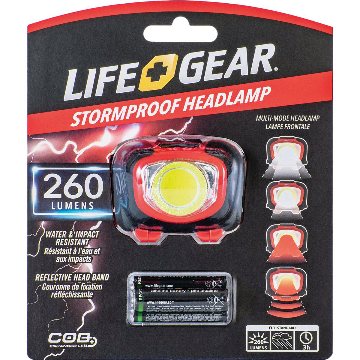 Life Gear Storm Proof 260 Lm LED 3AAA Headlamp
