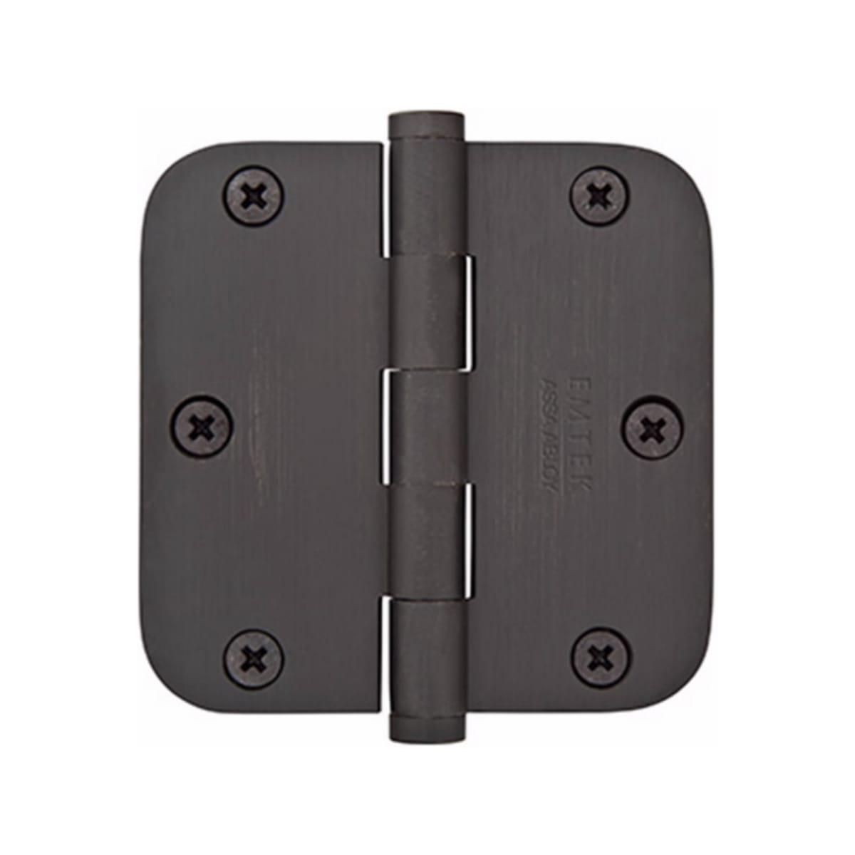 Pair Steel 4 inch by 4 inch Residential Duty Steel Plain Bearing Hinge (Flat Black)