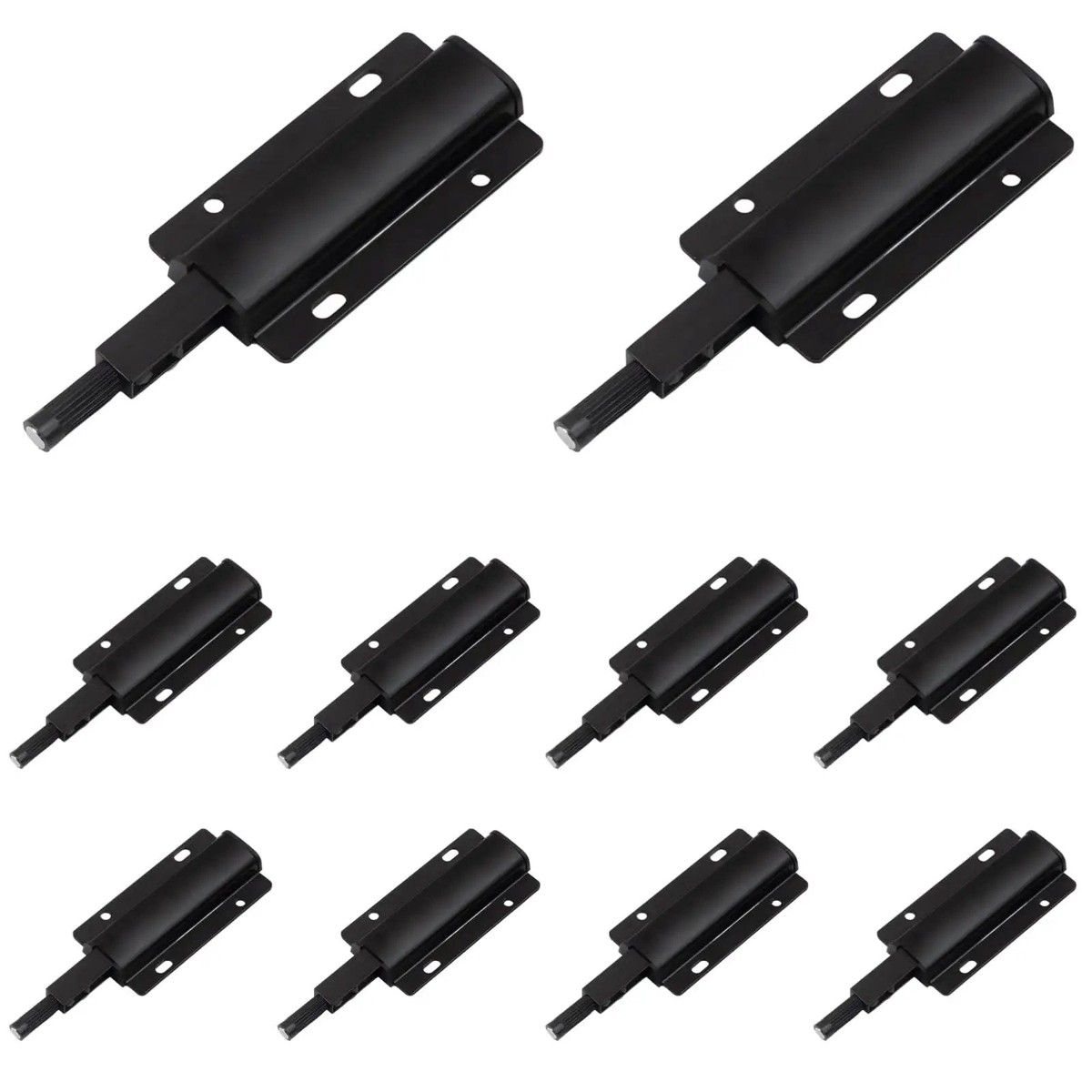 Press To Open Cabinet Latch Kit 10 Pcs Aluminum Alloy Cabinet Catch For Drawers And Doors Black And Gold Finishes Adhesive Mount No Fuss Hands Free Access With Easy Push Open Mechanism