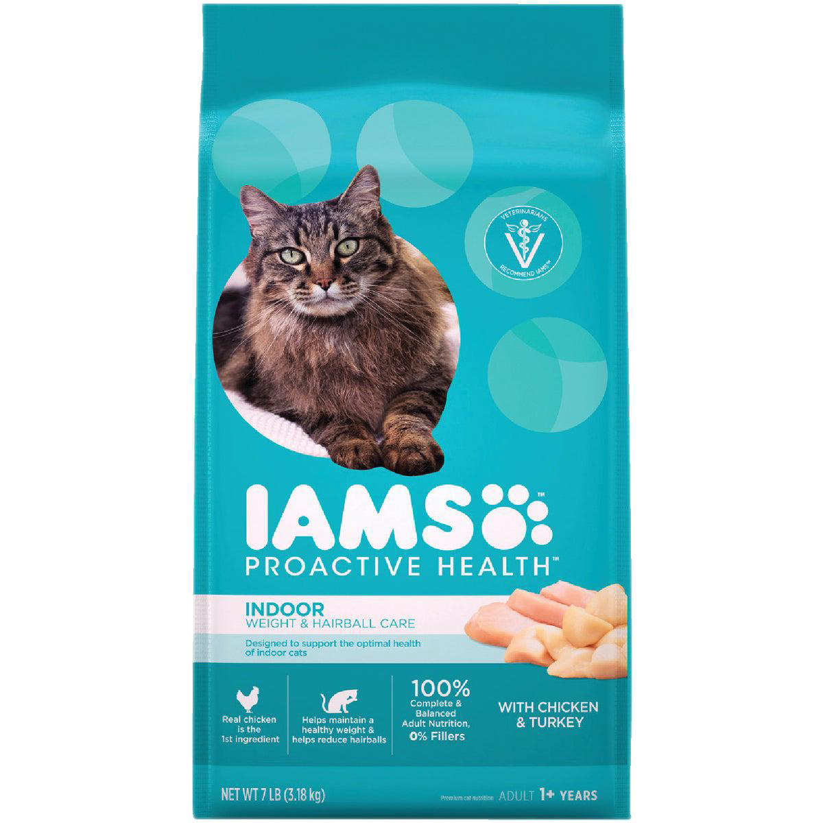 Iams Proactive Health Weight 038 Hairball Care 7 Lb Chicken 038 Turkey Flavor Adult Dry Cat Food