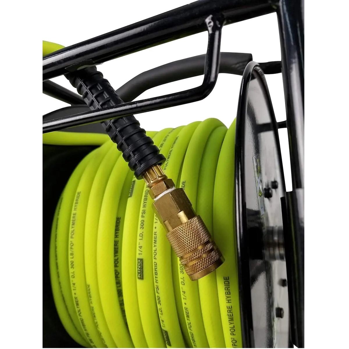 KING CANADA K-10014FRL - 1/4" x 100' Manual Air Hose Real w/Hose (Max. 300 PSI / (-40C to 65C))
